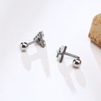 TRISILVER – Triangle Earrings with Push-Back Closure, Lightweight and Modern Design