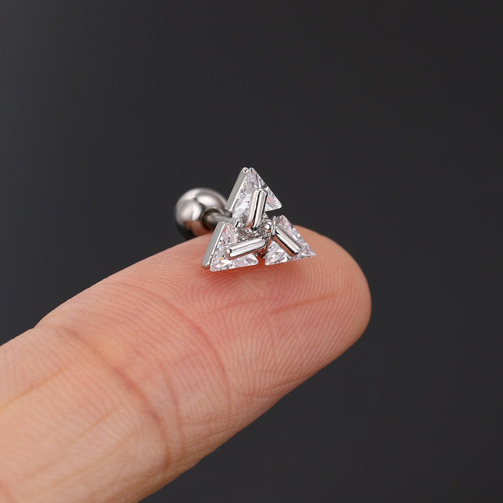 TRISILVER – Triangle Earrings with Push-Back Closure, Lightweight and Modern Design