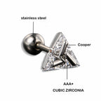 TRISILVER – Triangle Earrings with Push-Back Closure, Lightweight and Modern Design