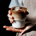 Ribbed Glass Iced Coffee & Tea Mug