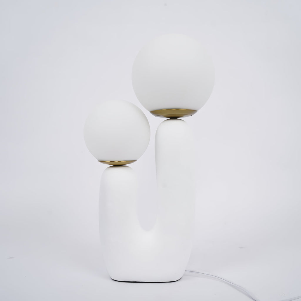 Contemporary Style Table Lamp with Natural Accent