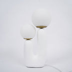 Contemporary Style Table Lamp with Natural Accent