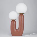 Contemporary Style Table Lamp with Natural Accent