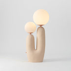Contemporary Style Table Lamp with Natural Accent