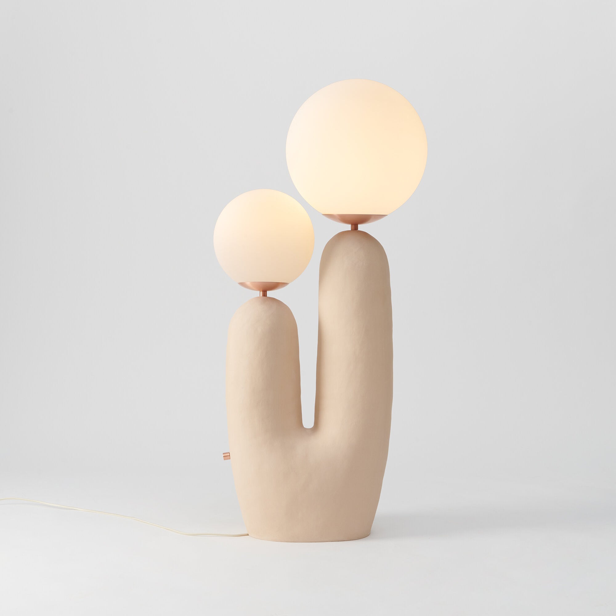 Contemporary Style Table Lamp with Natural Accent