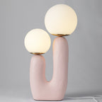 Contemporary Style Table Lamp with Natural Accent
