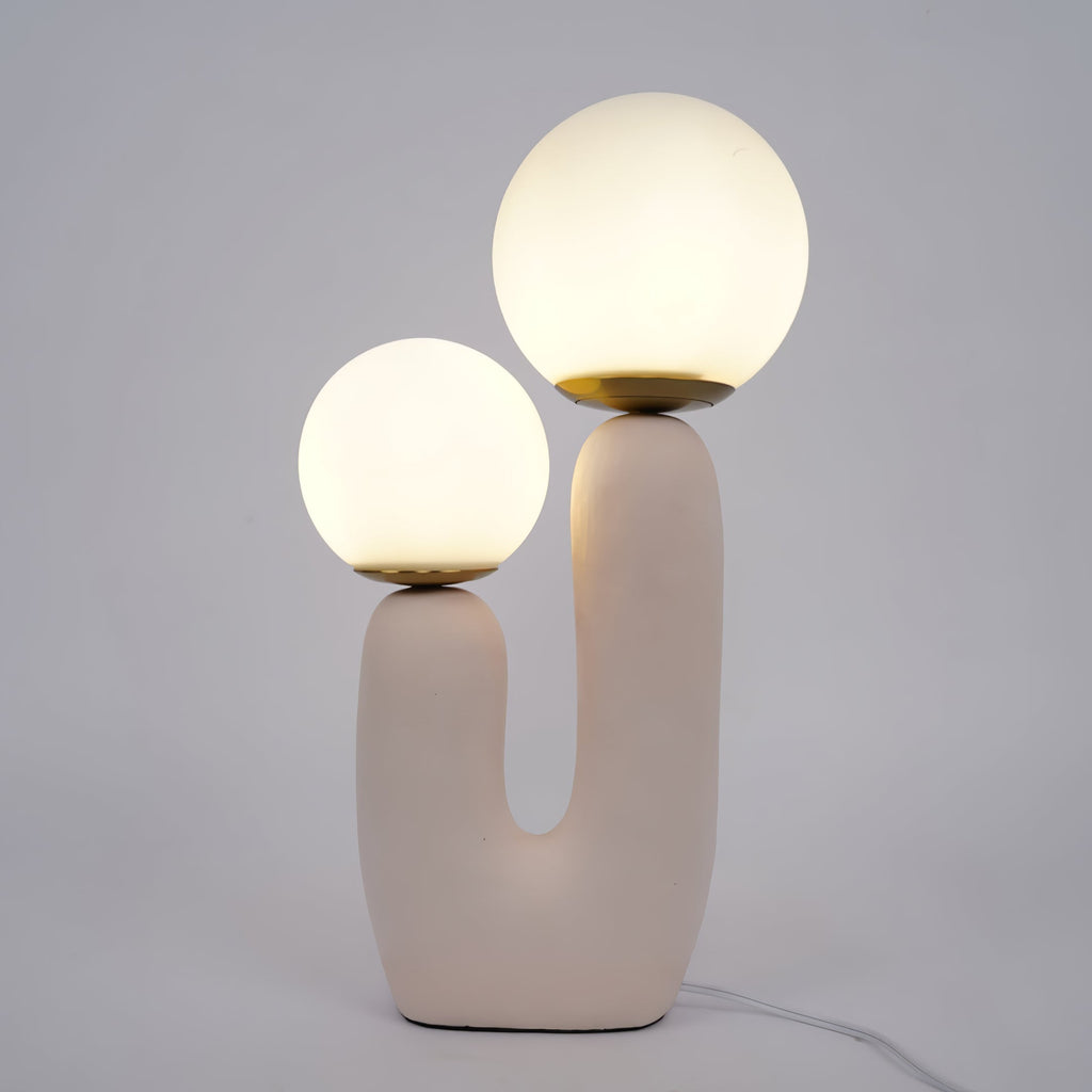 Contemporary Style Table Lamp with Natural Accent