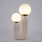 Contemporary Style Table Lamp with Natural Accent