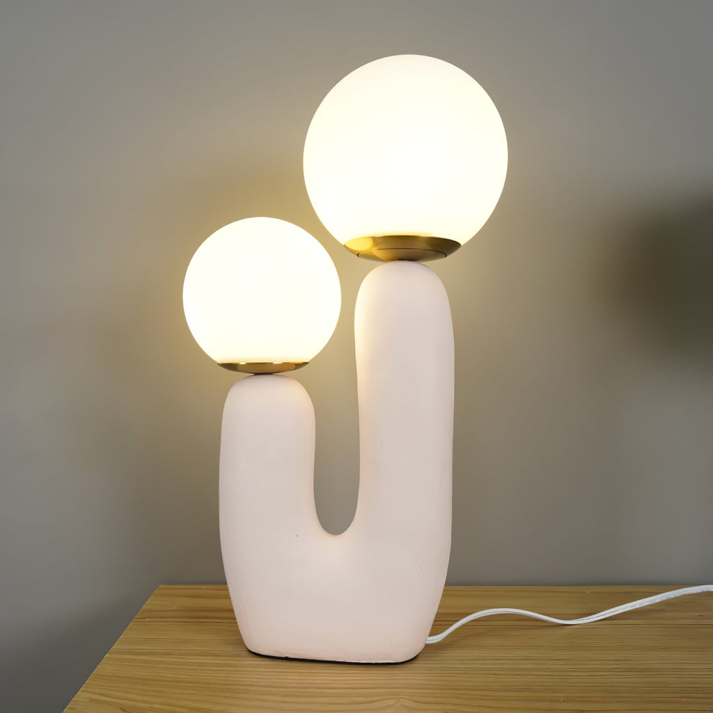 Contemporary Style Table Lamp with Natural Accent