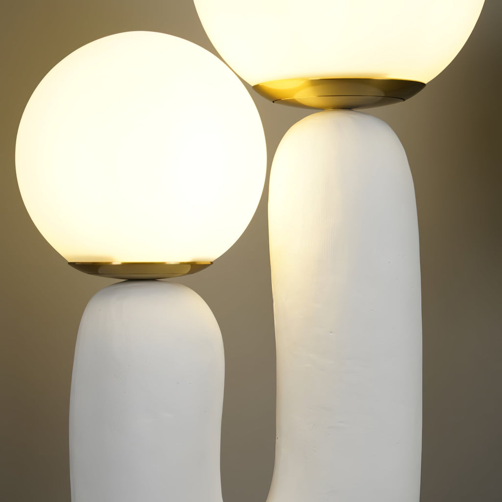 Contemporary Style Table Lamp with Natural Accent