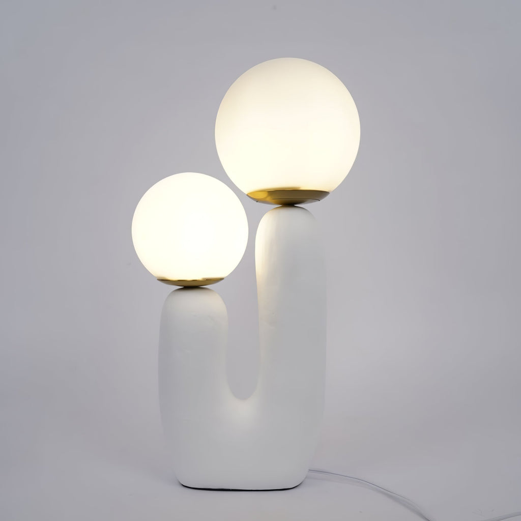 Contemporary Style Table Lamp with Natural Accent