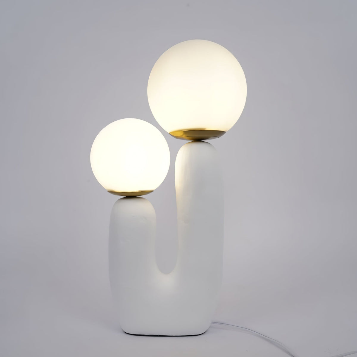 Contemporary Style Table Lamp with Natural Accent