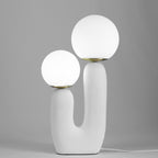 Contemporary Style Table Lamp with Natural Accent