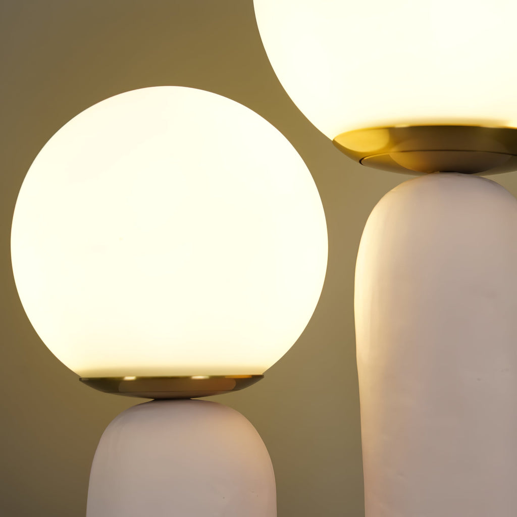 Contemporary Style Table Lamp with Natural Accent