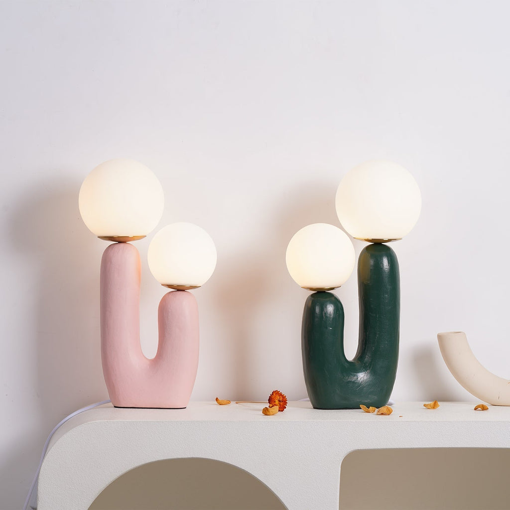 Contemporary Style Table Lamp with Natural Accent