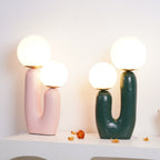 Contemporary Style Table Lamp with Natural Accent