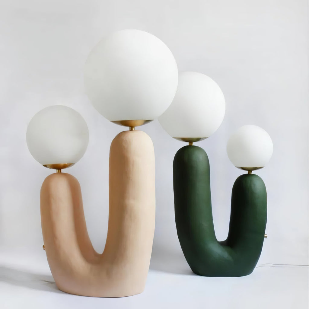 Contemporary Style Table Lamp with Natural Accent