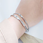 Twisted Name & Date Couples Bracelets