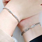 Twisted Name & Date Couples Bracelets