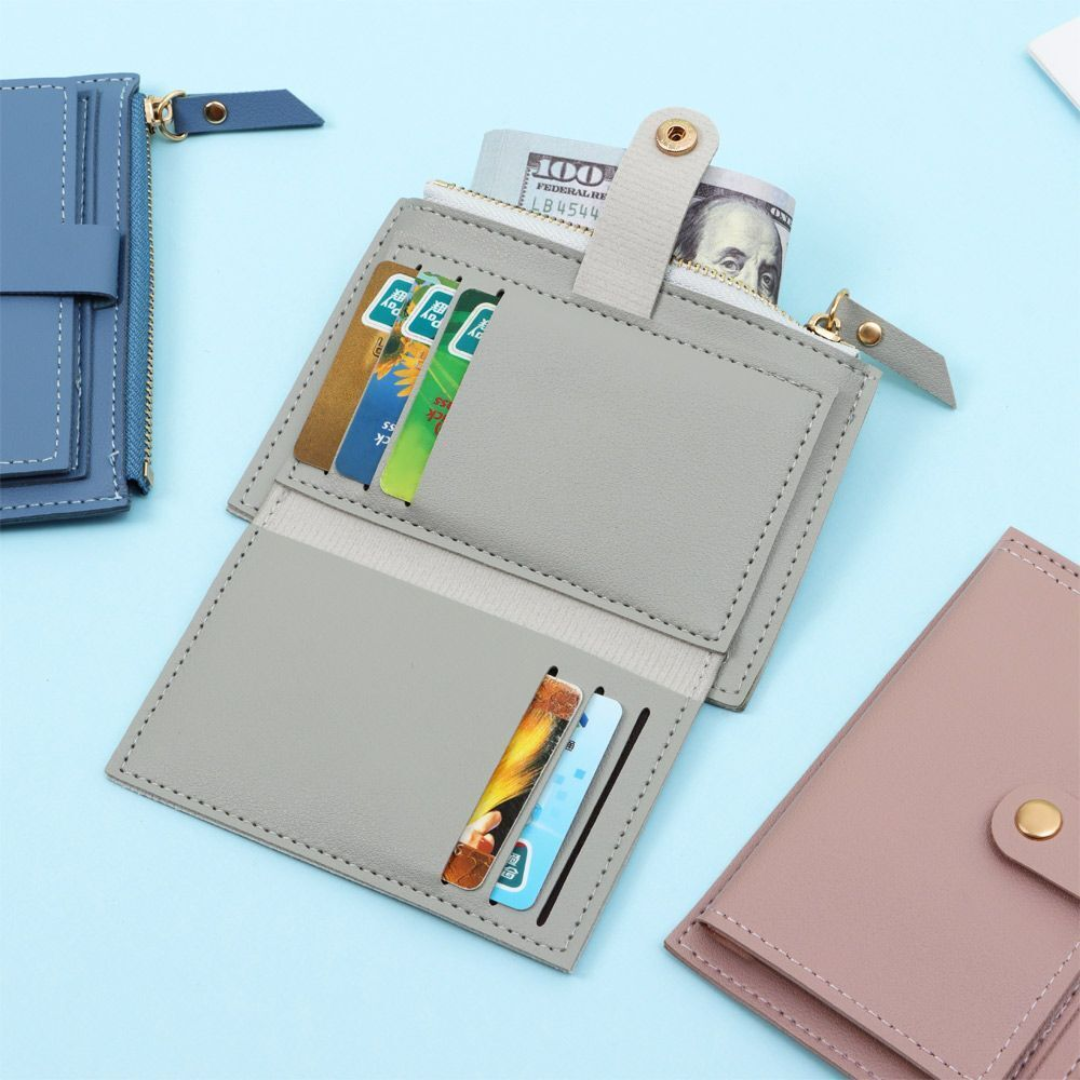 Compact Leather Wallet for Women