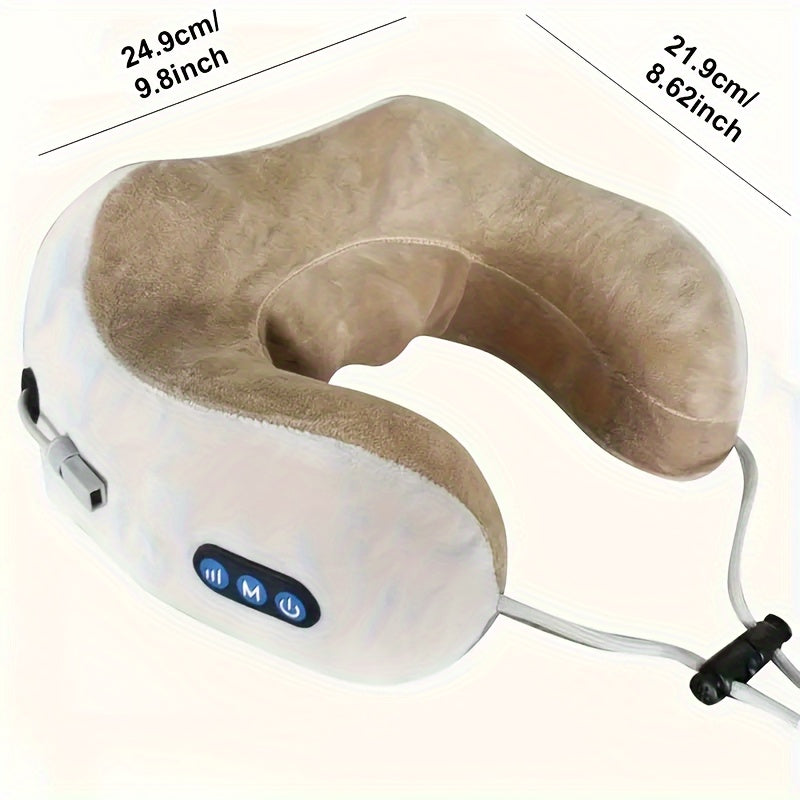 U-shaped Neck Pillow with Memory Foam & USB Rechargeable Heating - NeckEase Pro