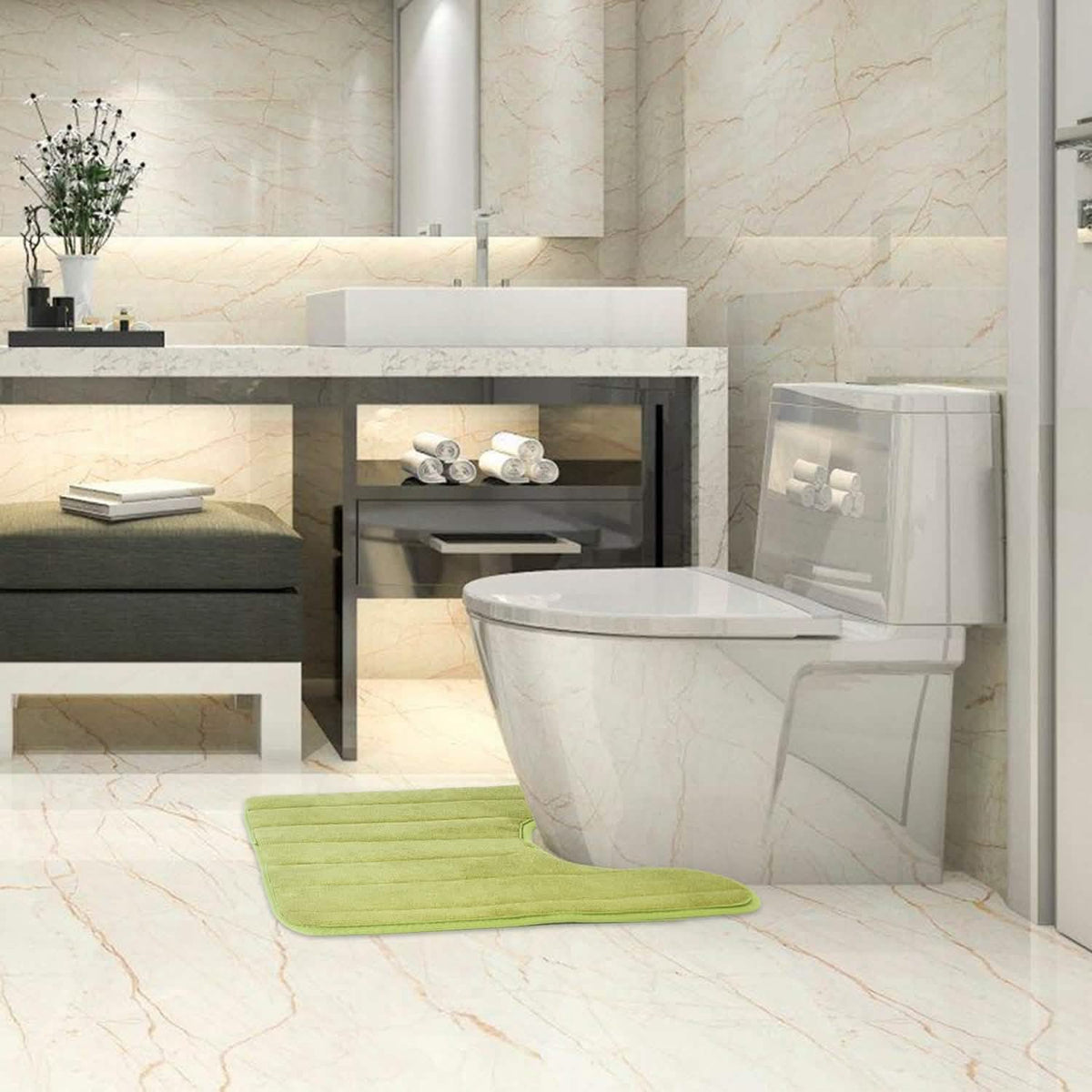 U-shaped non-slip toilet mat