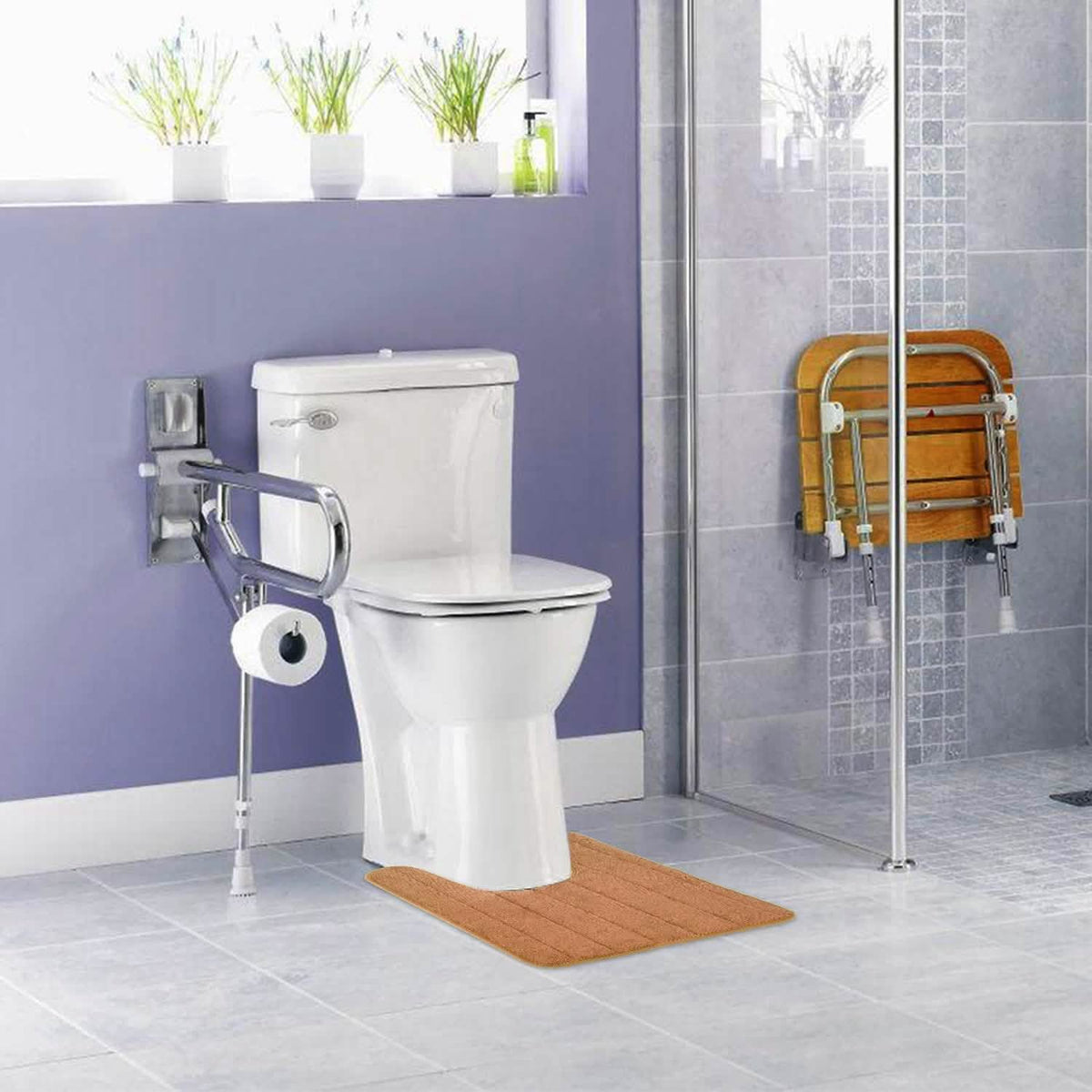 U-shaped non-slip toilet mat