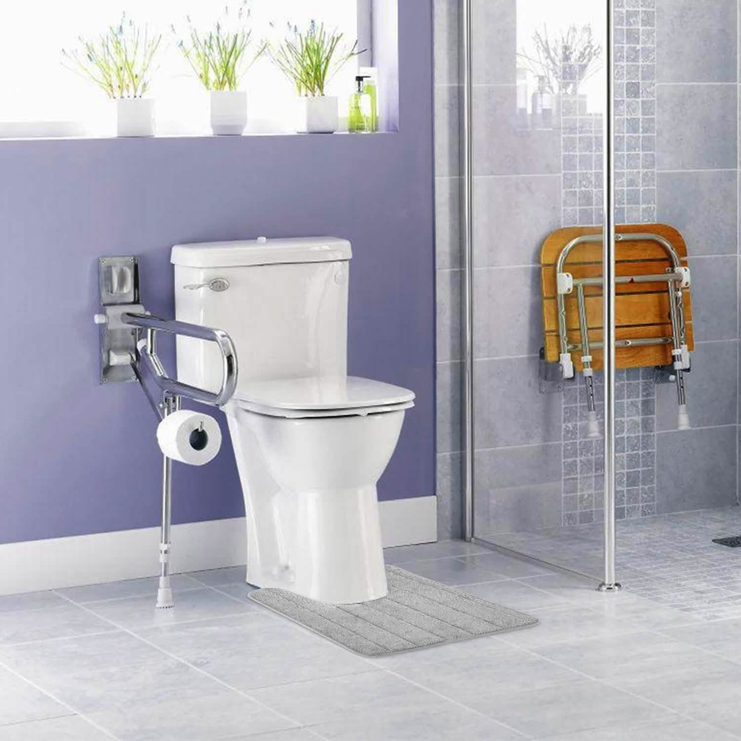 U-shaped non-slip toilet mat