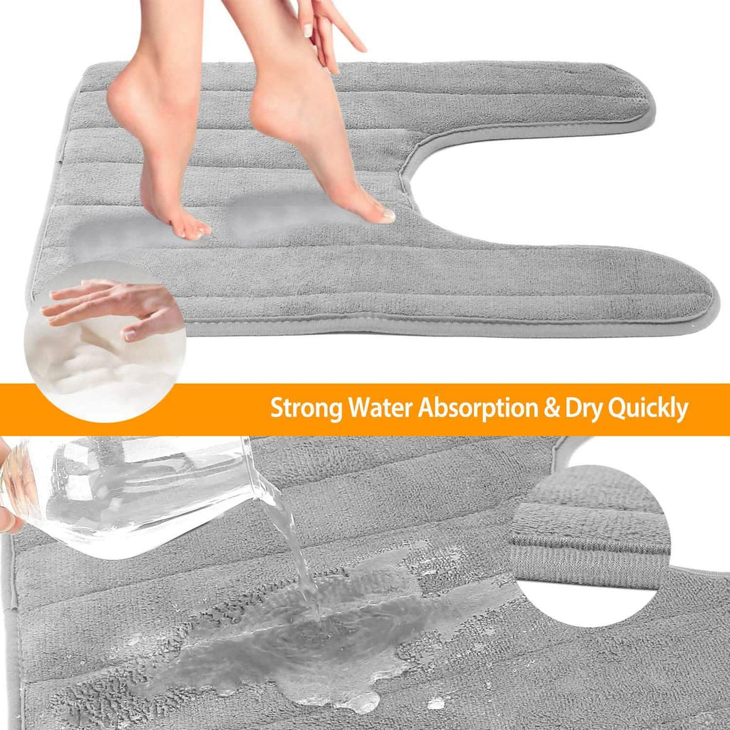 U-shaped non-slip toilet mat