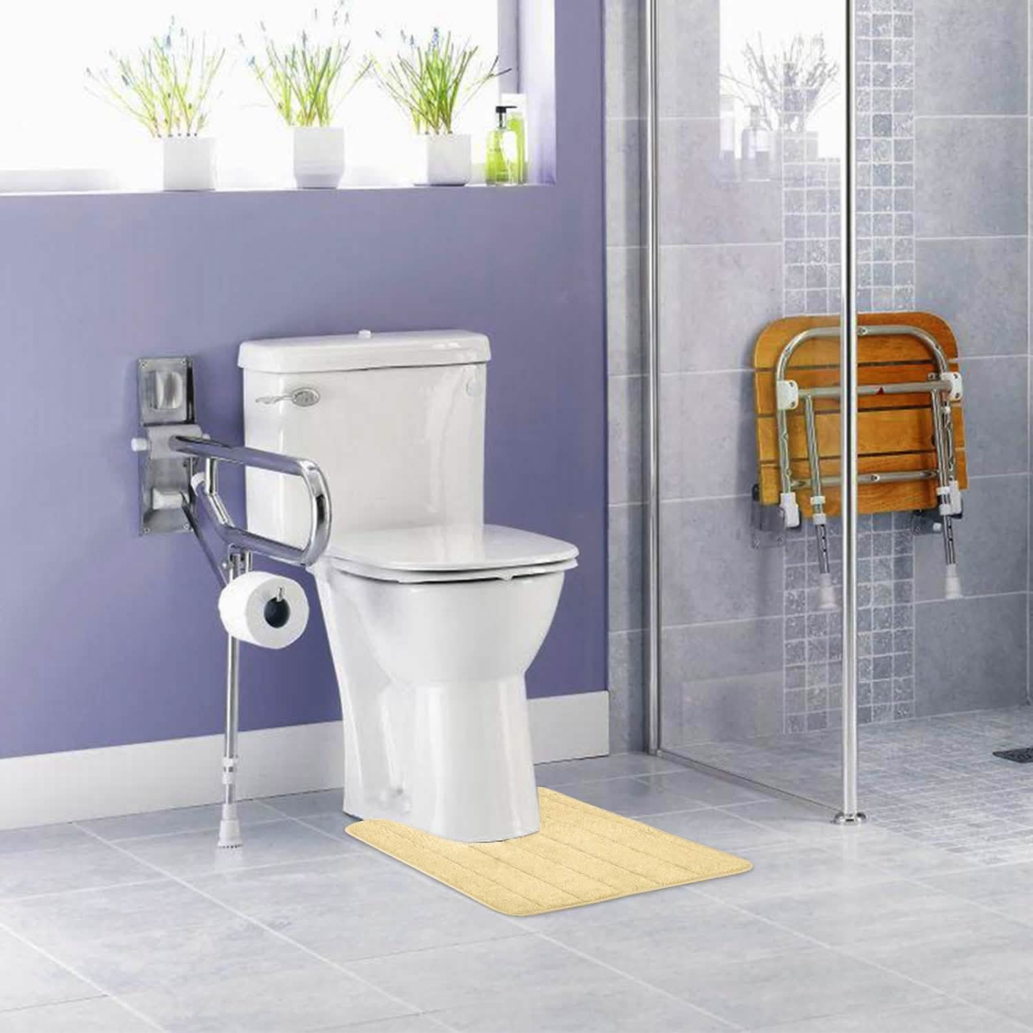 U-shaped non-slip toilet mat