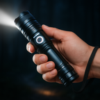 Rechargeable LED Flashlight with Zoom and Aluminum Housing
