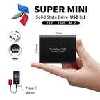 Portable External SSD | USB 3.1 Type C Fast Storage | Up to 128GB