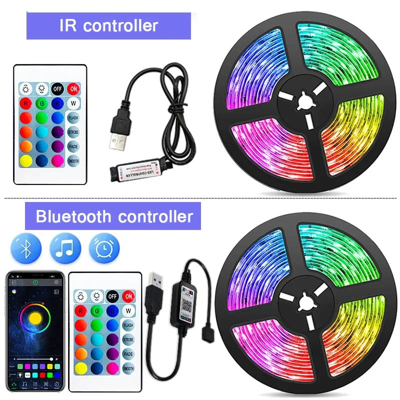 USB LED STRIP WITH COLOUR CHANGING - RGB LIGHT FOR ROOM DECORATION & TV BACKLIGHTING