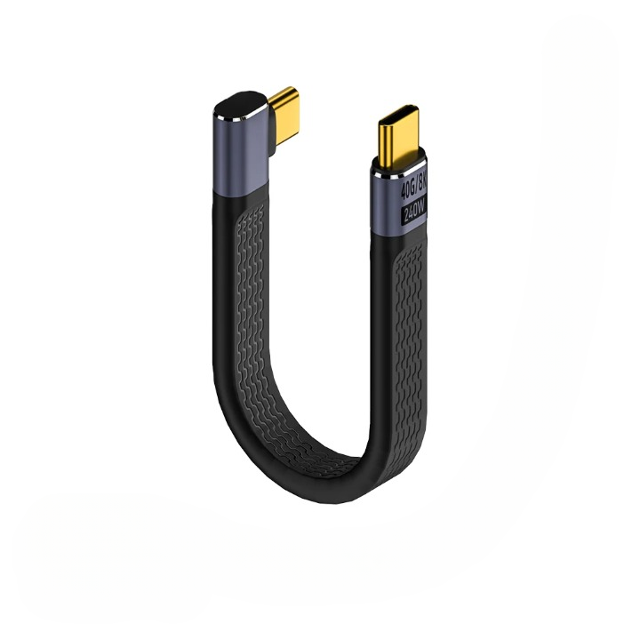 USB4 Elbow Connector Cable – 240W, 40Gbps, 8K (1+1 FREE)
