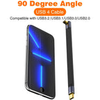 USB4 Elbow Connector Cable – 240W, 40Gbps, 8K (1+1 FREE)