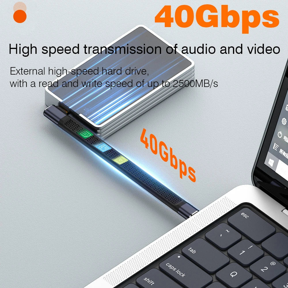 USB4 Elbow Connector Cable – 240W, 40Gbps, 8K (1+1 FREE)