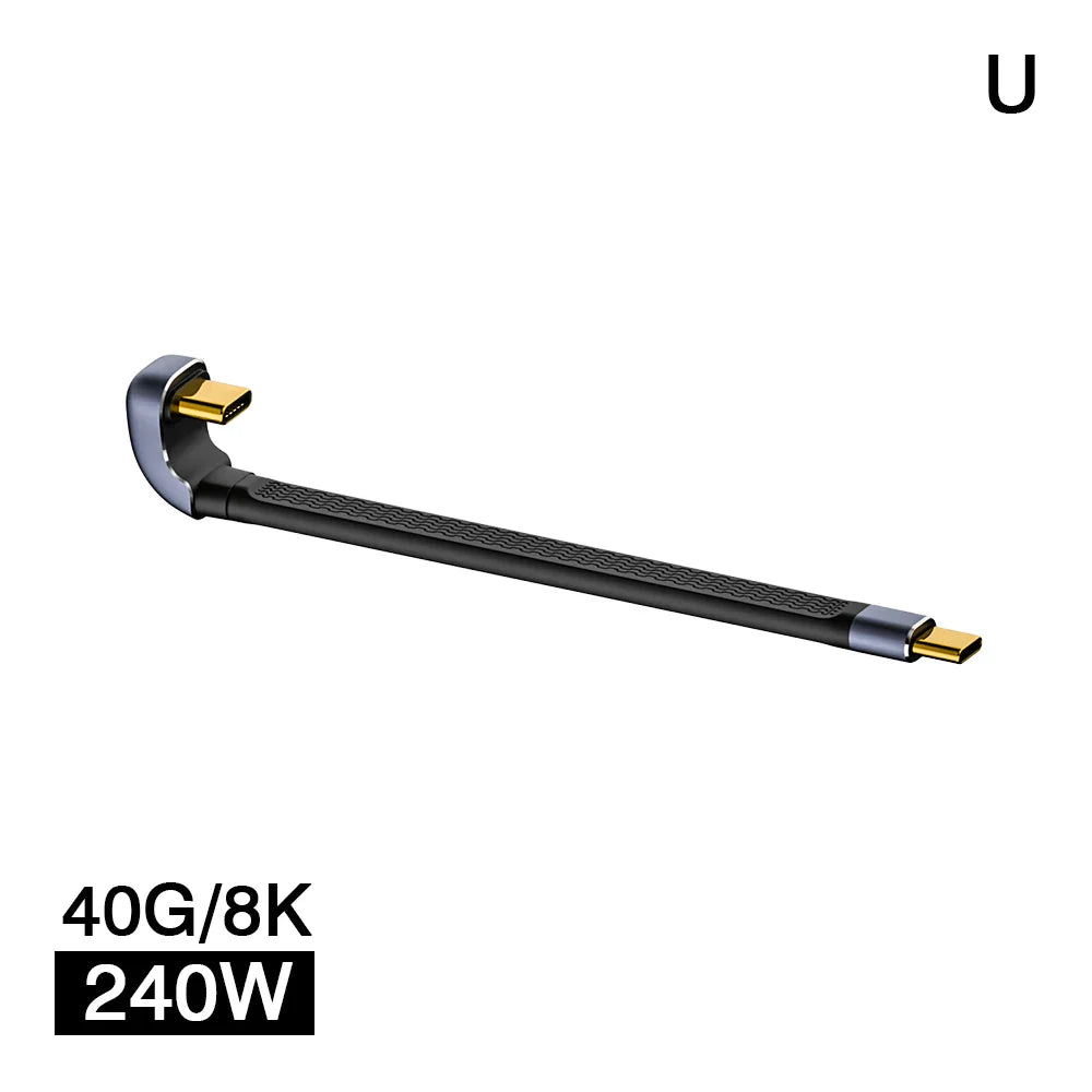 USB4 Elbow Connector Cable – 240W, 40Gbps, 8K (1+1 FREE)