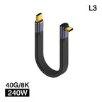 USB4 Elbow Connector Cable – 240W, 40Gbps, 8K (1+1 FREE)