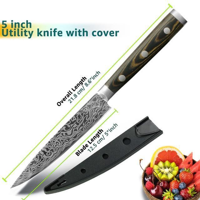 Santoku Japanese Professional Chef Knife 8 inch High Carbon Stainless Steel