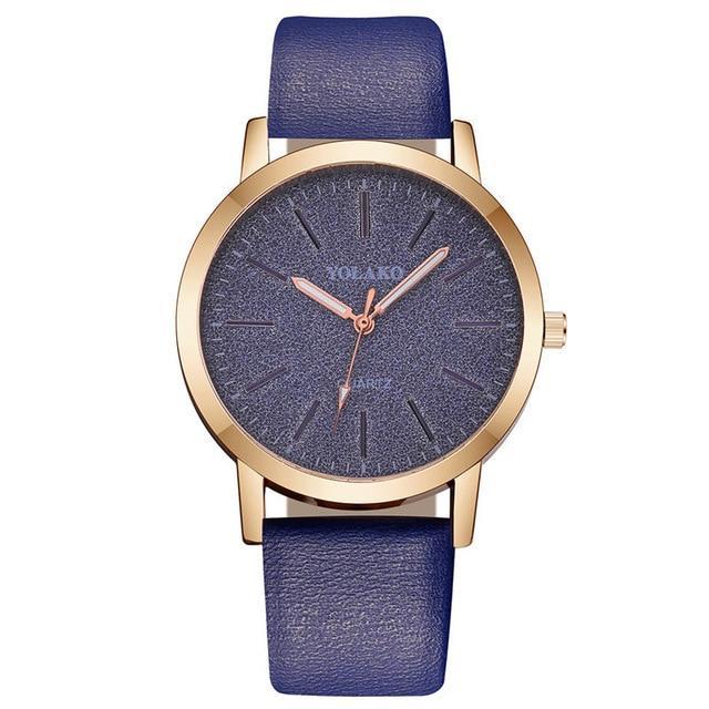 IcoolGadgets High Quality Fashion Womens Ladies Simple Watches Geneva Faux Leather Analog Quartz Wrist Watch clock saat Gift