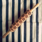No.1 Christmas Embossing Rolling Pin Engraved Reindeer Baking Cookies