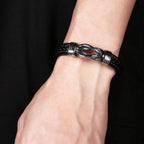 Braided Leather Knot Bracelet For Grandson From Grandmother Love Forever