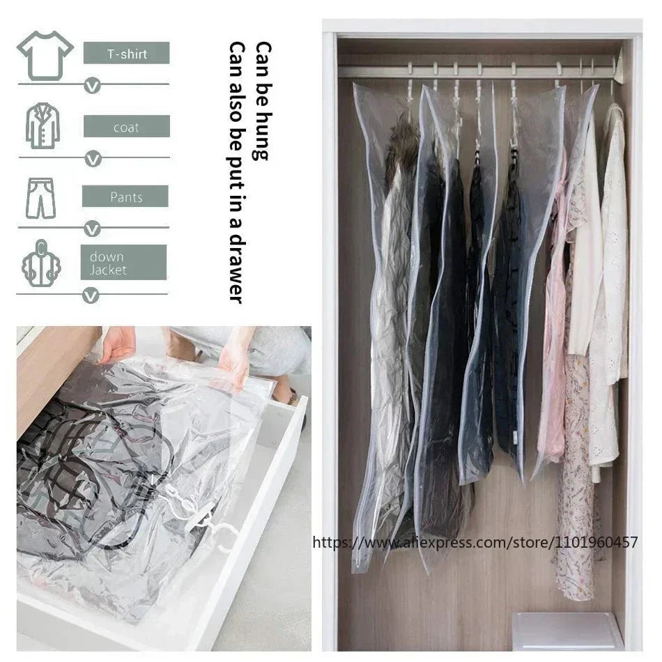 Vacuum Storage Bags – Space-Saving Clothing Organizer – Dust and Moisture Protection – Reusable Wardrobe Solution
