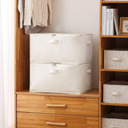Canvas Clothing Storage Organizer Set – Double Zipper Bag with Handles & Viewing Window