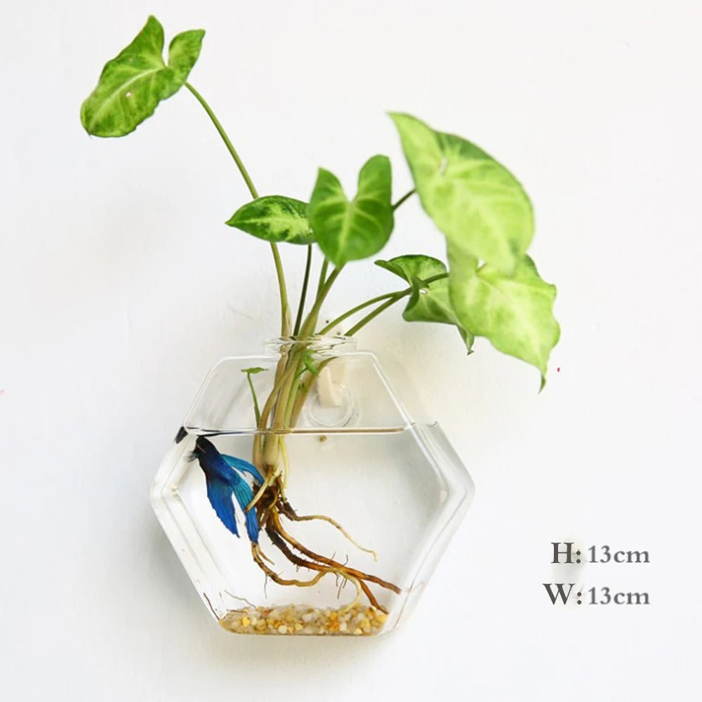 Wall vase made of glass