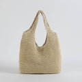 Women Straw Tote Bag Beige One Size Bohemian Beach Bag
