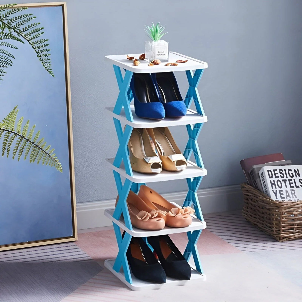 Multifunctional and Foldable Shoe Rack for Space-Saving Storage