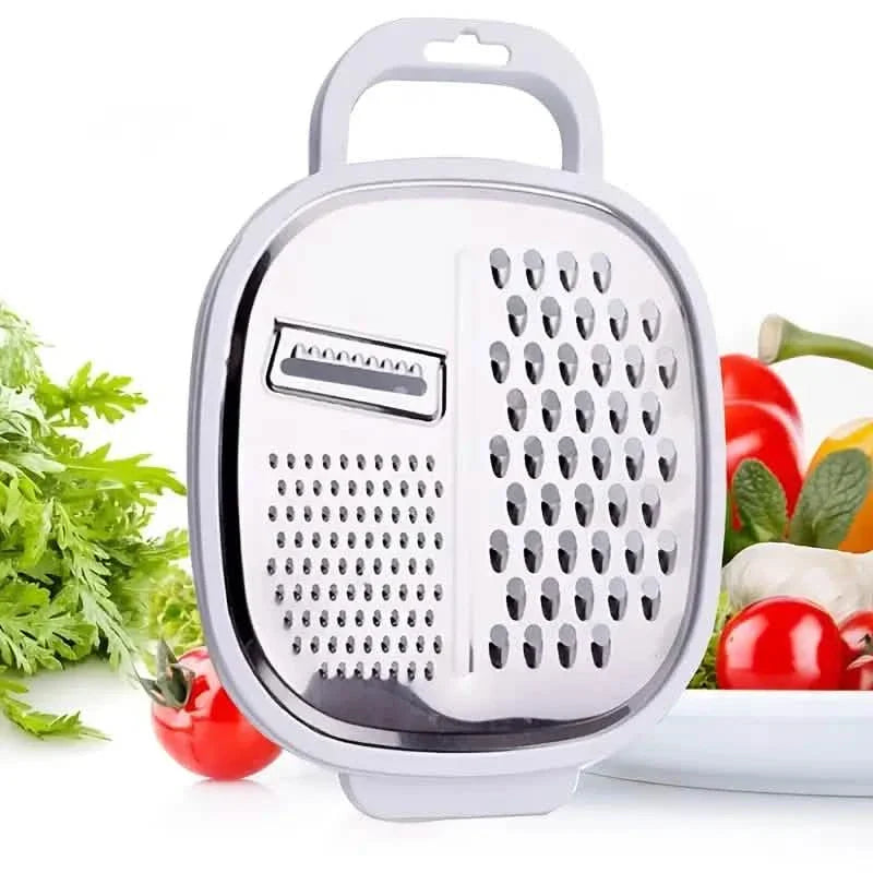 Vegetable slicer with lid and draining basket