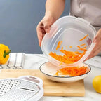 Vegetable slicer with lid and draining basket