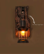 Veritas Wall Lamp – Glass Cylinder with Wooden Base & Modern LED Design